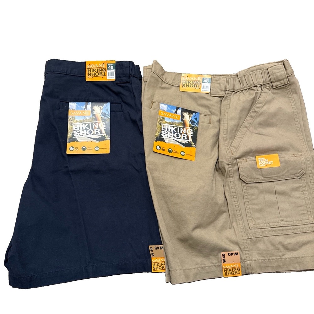2 Men's Savane Hiking Cargo Shorts UPF 30 Sun Protection Size 40 Outdoor Hunting